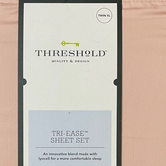 Twin/Twin XL 500 Thread Count Tri-Ease Solid Sheet Set Blush - Threshold™ - Picture 6 of 6